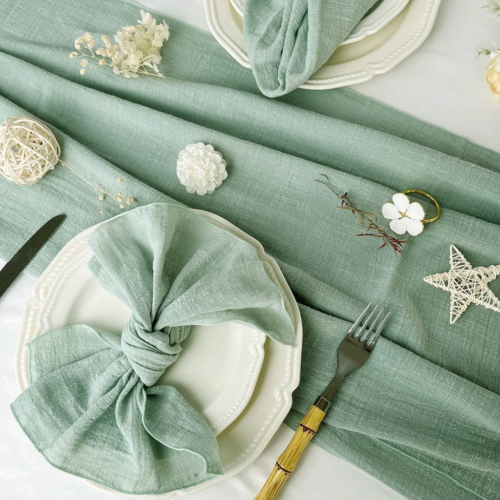 Set of 6 Cotton Cloth Napkins Gauze 30x30cm Fabric for Wedding Decor Everyday Use Dinner Tea Towel Table Village Christmas Napki