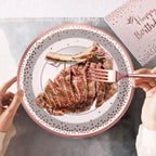 New Rose Gold Birthday Party Paper Tableware Disposable Set,Come with Dining Plate,Napkin Cup and Straw Party Supplies Tableware