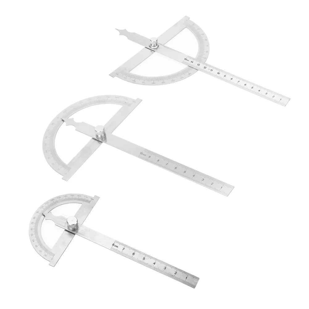 Angle Finder Ruler 0-180 Degree Stainless Steel Protractor Goniometer Angle Finder Gauge 15cm Ruler Stainless Steel Angle Finder