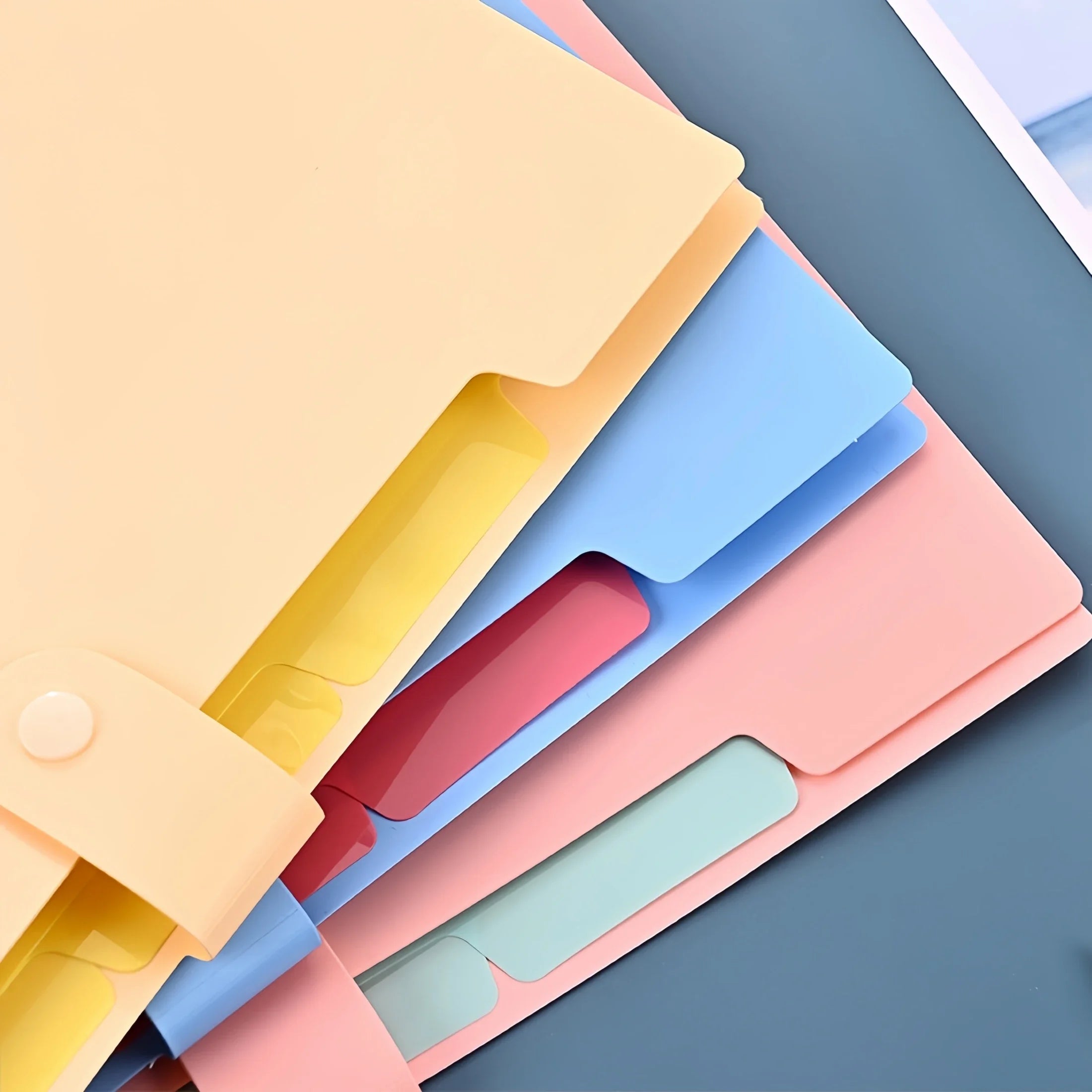 5page Classic Accordion File Folders - A4 Document Storage Bags with Plastic Material and Test Roll Holder - Durable and Expanda