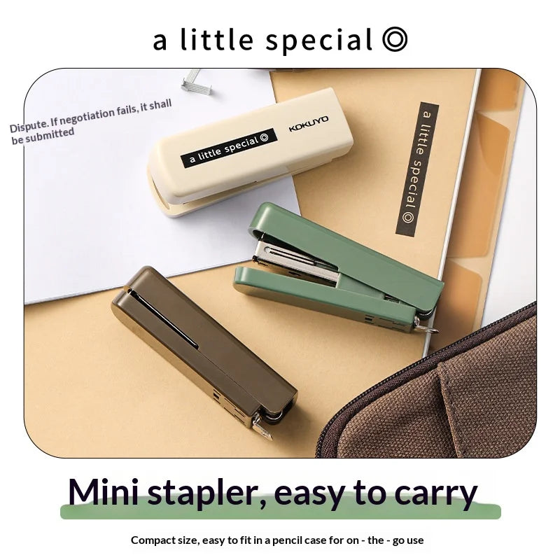 Kokuyo A Little Special 10#Needle Mini Stapler,Strong&Easy Lightforce Effortless Stapling Tool for School,Home,Office,Exam,Files