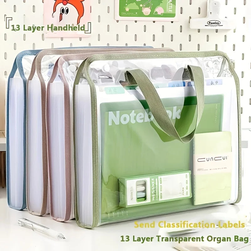1PC Student file bag accordion bag folder large capacity test paper storage bag