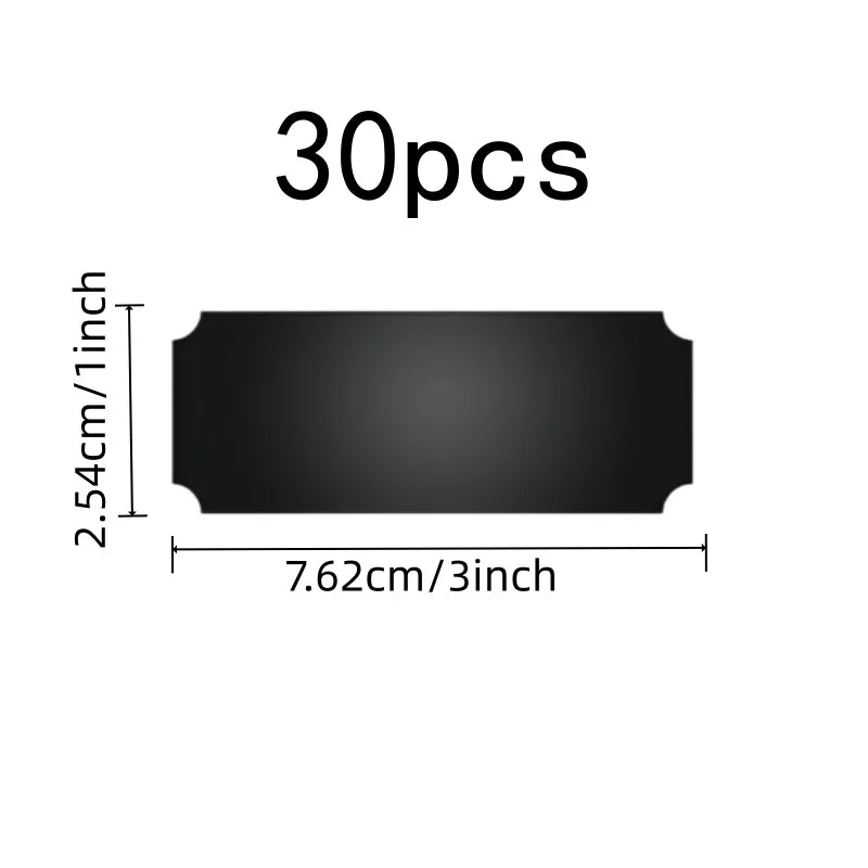 Black Finish Surface Blank Name Badges 30 pcs, perfect for Office Desk Labeling, Durable Scratch Resistant