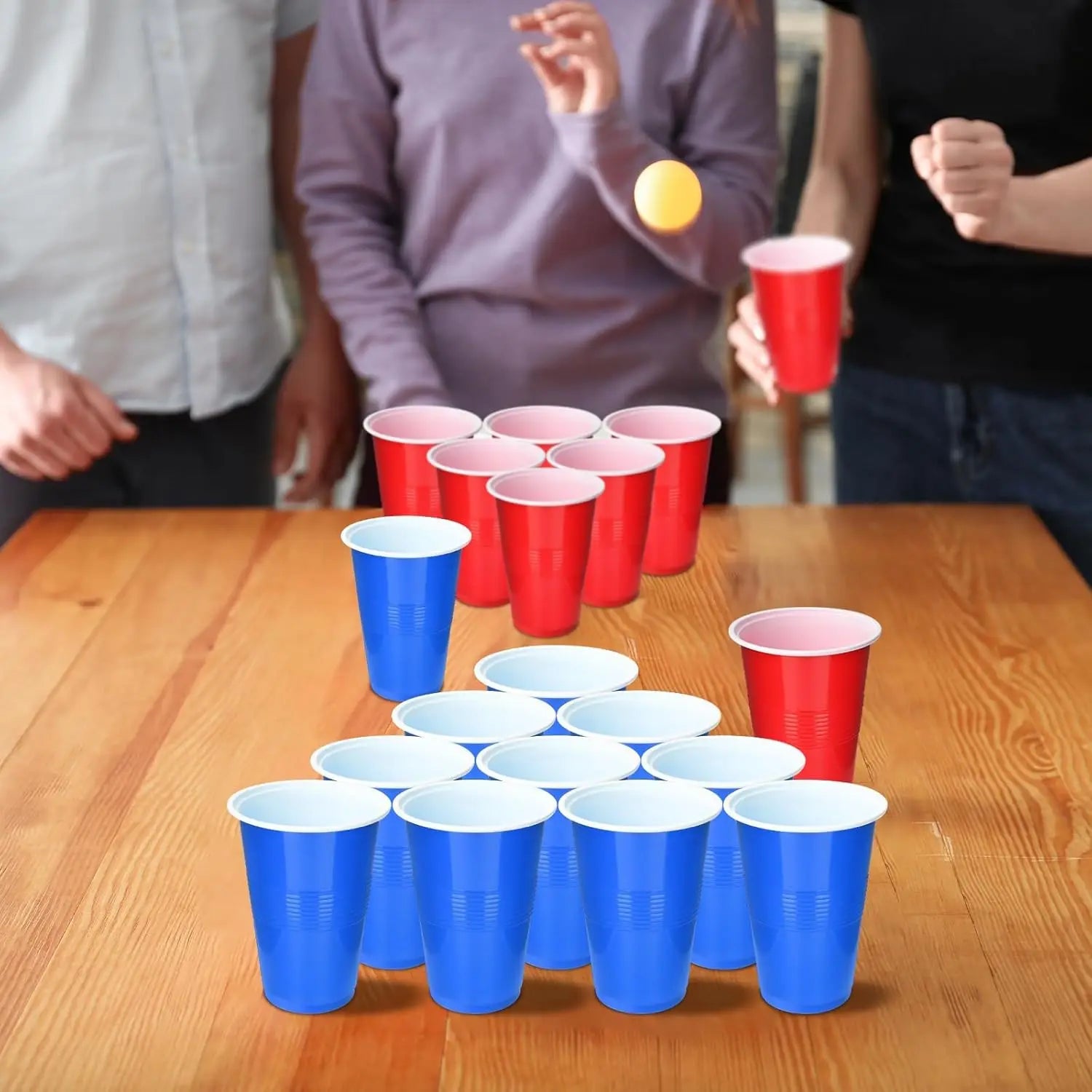 Cup Pong Game Set 22 Pcs 16 Oz Plastic Party Cups with 4 PCS Ping Pong Balls for Christmas New Year Gift  Gratuation Party