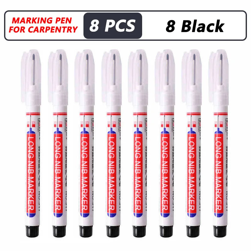 iLMH 4-40Pcs Deep Hole Long Nib Head Marker For Metal Perforating Pen Waterproof Bathroom Woodworking Decor Multi-Purpose Tool