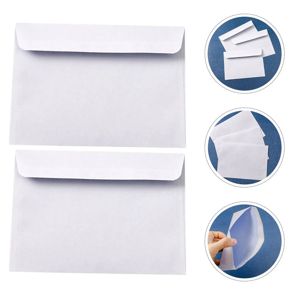100pcs Self Seal Security Envelopes, Privacy Protection Plain White Paper Envelopes, Tamper Evident Self Adhesive Mailing