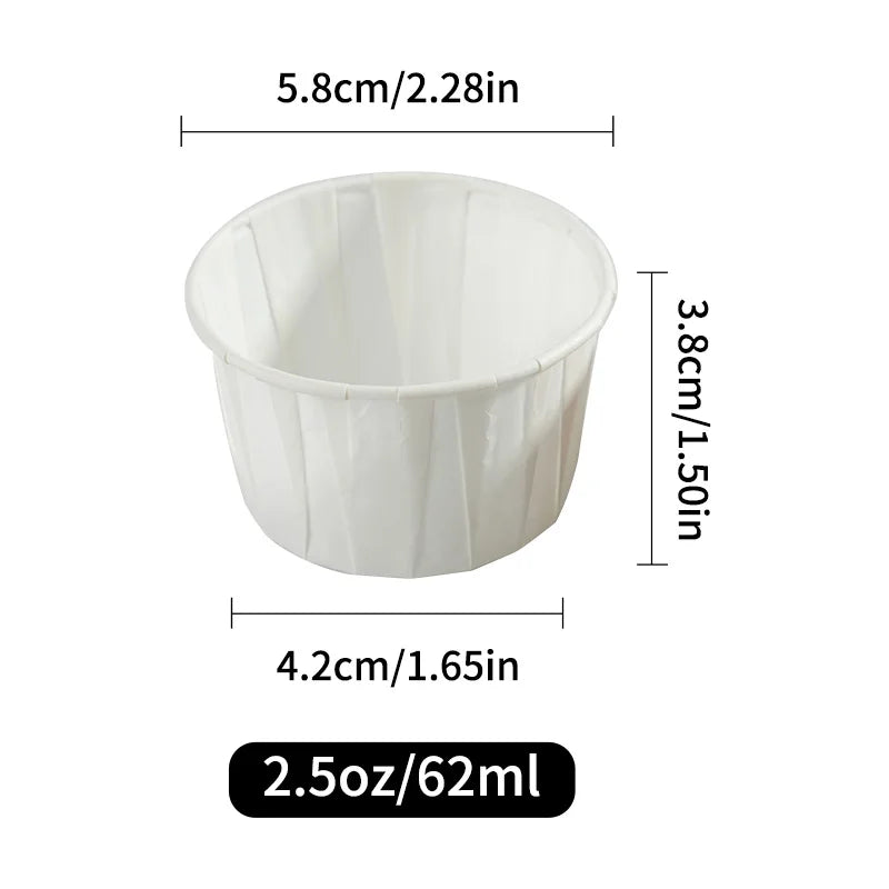 100/200pcs Disposable Paper Leak-proof Food Dipping Cup 0.75/1/2 oz Cup Suitable For Medicine Dispensing Supermarket Tasting Cup