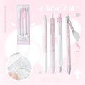 4pcs/set Pearl Angel Gel Pen Set Cute Exam Pens with Wing Design Kawaii Cartoon 0.5mm Black Ink for Kids Back To School Student