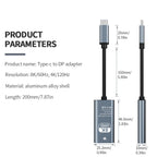 8K@60Hz USB C to DisplayPort 1.4 Adapter 4K@144Hz Thunderbolt 4/3 Converter Type C to DP For MacBook iPhone 15 16 17 iPad Laptop