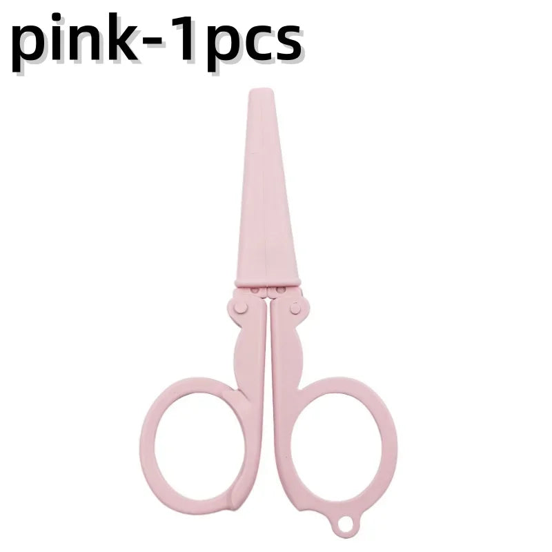 Cute Foldable Scissors Mini Morandi Paper Cutter Knife Portable Envelopes Opener DIY Handmade Art Tools School Office Supplies