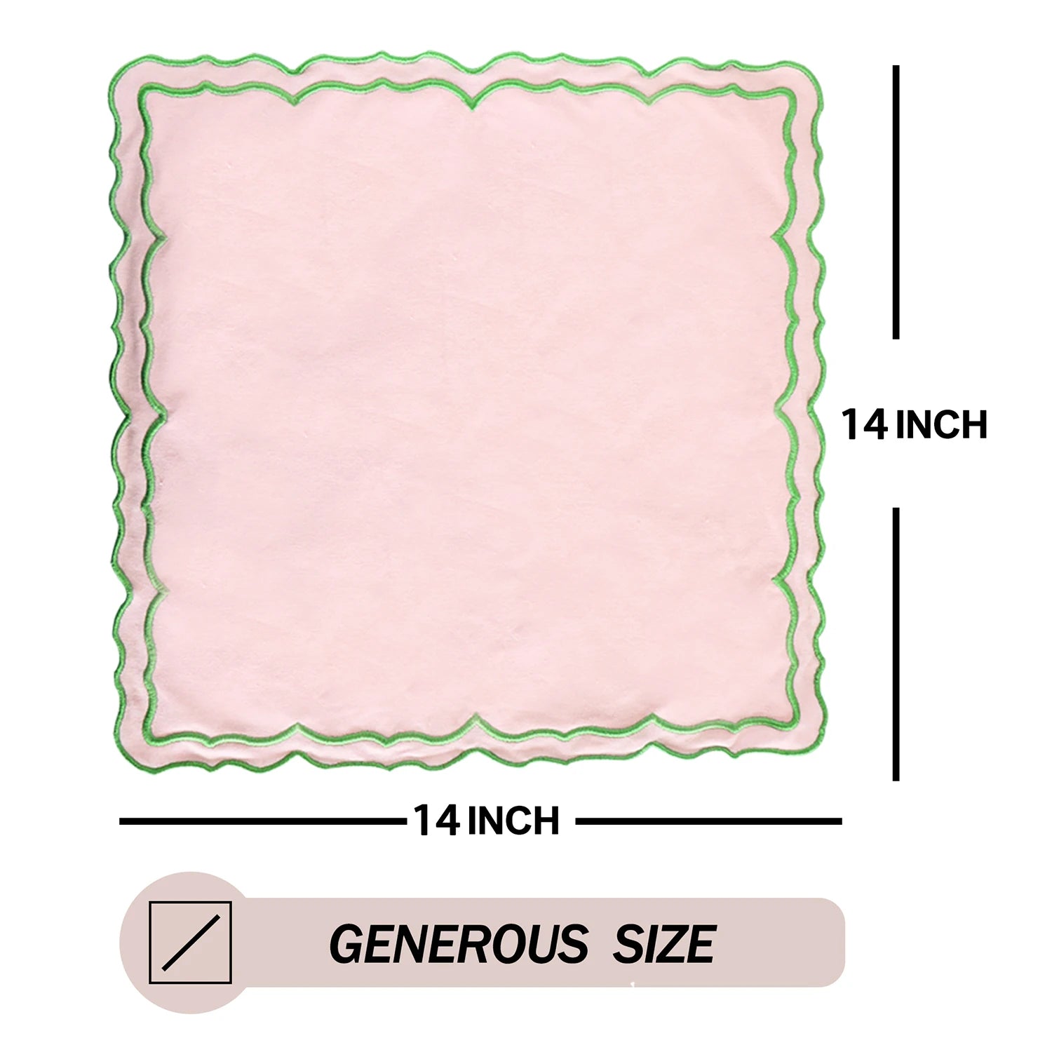 4PCS Cotton Napkins With Wavy Edge Embroidery Suitable for Dinner Wedding Hotel Christmas