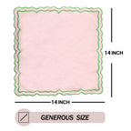 Lotus Shaped Embroidered Edge Napkins 4pcs/set Thickened Pure Cotton Breathable Placemats for Weddings Christmas Daily Party
