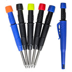 5 Colors 2.8mm Solid Woodworking Mechanical Pencil with Pen Cover 2B Black Yellow Red Lead Long Headed Carpenter Marking Pencil