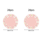 24pcs 7/9inch Pink Daisy Theme Disposable Tableware Flower Plate Napkin Banner Birthday Party Baby Shower Wedding Decor