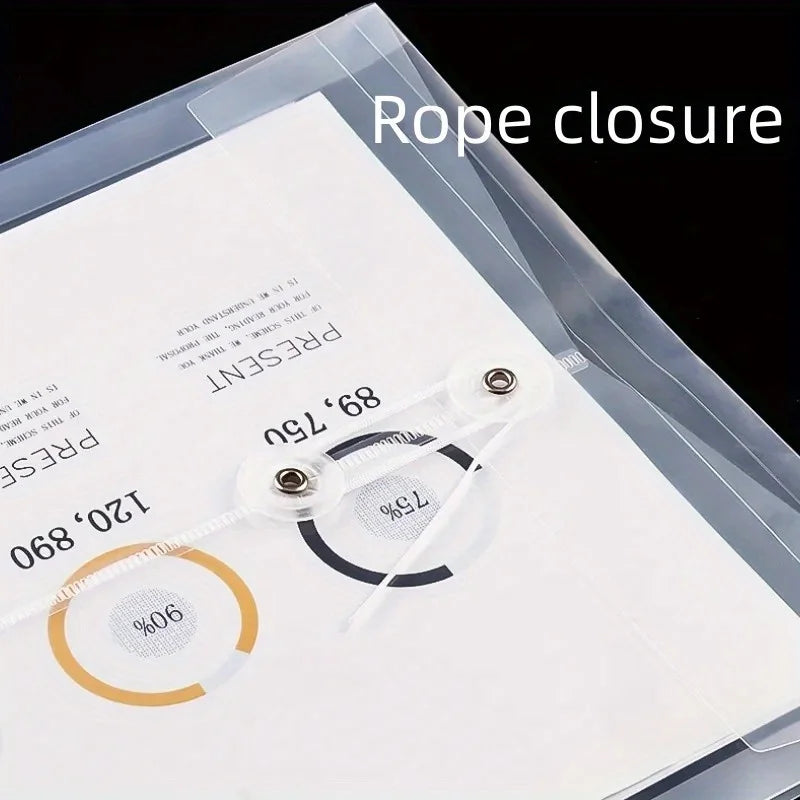20 Pcs Envelopes With Cord Buckle,Super Thick A4 Size Plastic Folder With Extended Angle Braces,Reusable Clear Envelopes