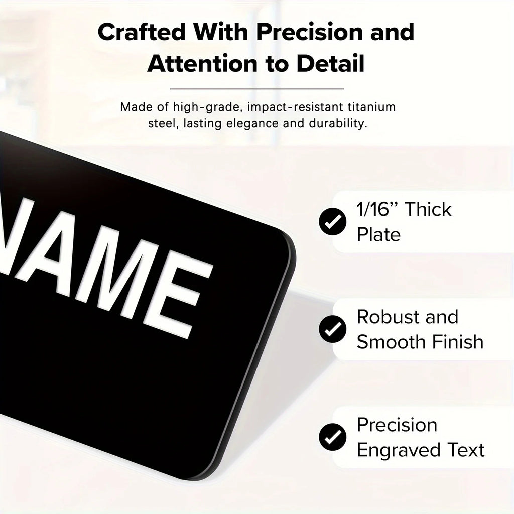 Customized Exclusive Name Badges Engraved Department Name Labels Personalized Metal Identity Cards tag Name Labels in Pin Style