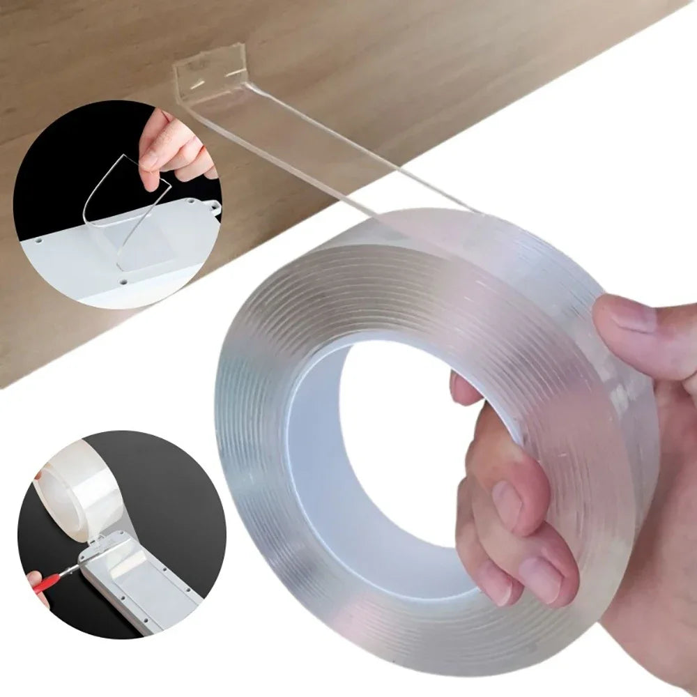 Versatile Reusable Double Sided Waterproof Adhesive Tape Strong Viscosity Firm Sticking Washable Removable Multipurpose Tape