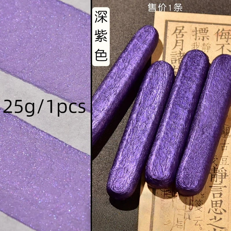 Colored Pearlescent Ink Stick Handmade Chinese Sumi Solid Ink Stick Traditional Calligraphy Ink Stick for Beginners Practicing