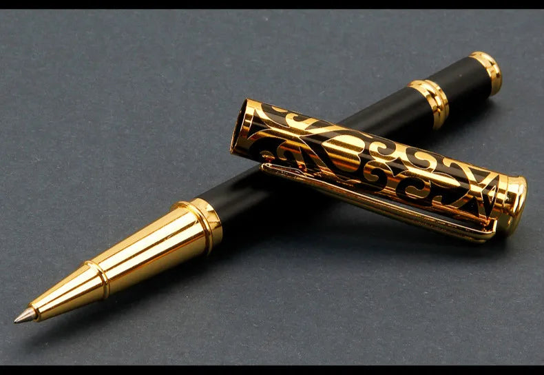 High Quality Luxury Metal Gel Pen Sculpture Pattern Roller Pen Office School Stationary Pen Customized Logo Name Gift