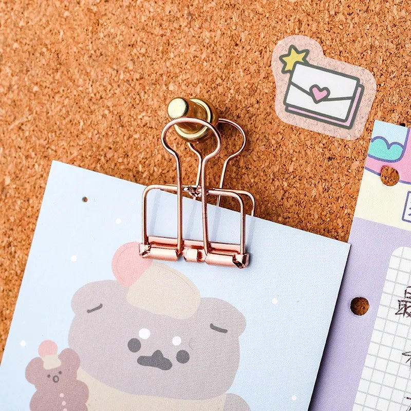 High Quality 51/32/19mm Multicolor Metal Binder Clip Clamp Paper Bookmark Clips Decorative Journal Clips School Office Supplies