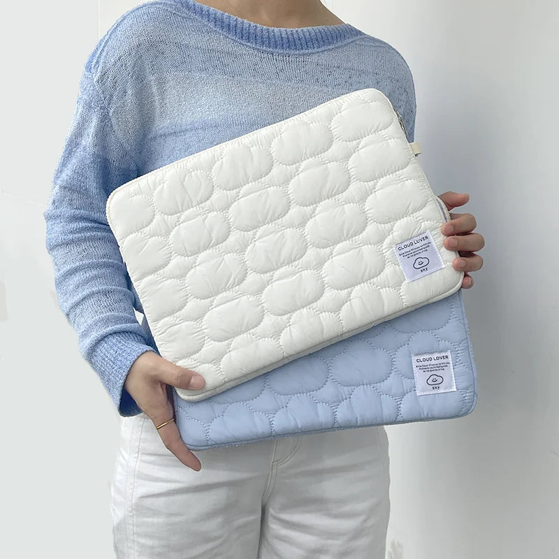 New Cloud Laptop Sleeve Ipad Bag Cotton Large Capacity Storage Embroidery 11/13/14 /15 15.6 16 Inch Notebook Pouch