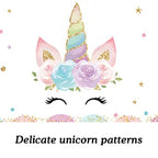 Magical Unicorn Tablecloth 54x108''-Disposable Waterproof Plastic for Girls Birthday&Baby Sprinkle | Glitter Rainbow Party Decor