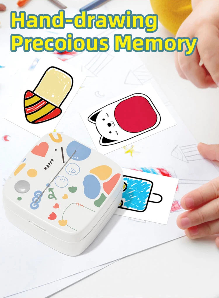 DOLEWA D2 Doodle Portable Printer Thermal Paper Printer Label Sticker Paper Print Wireless Label Maker Printer for DIY Photo Pri
