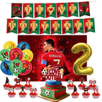 Football Player Theme Party Decoration Soccer Cr&7 Superstar Party Supplies Plate Cup Balloon Banner Paper Backdrop Party Gift
