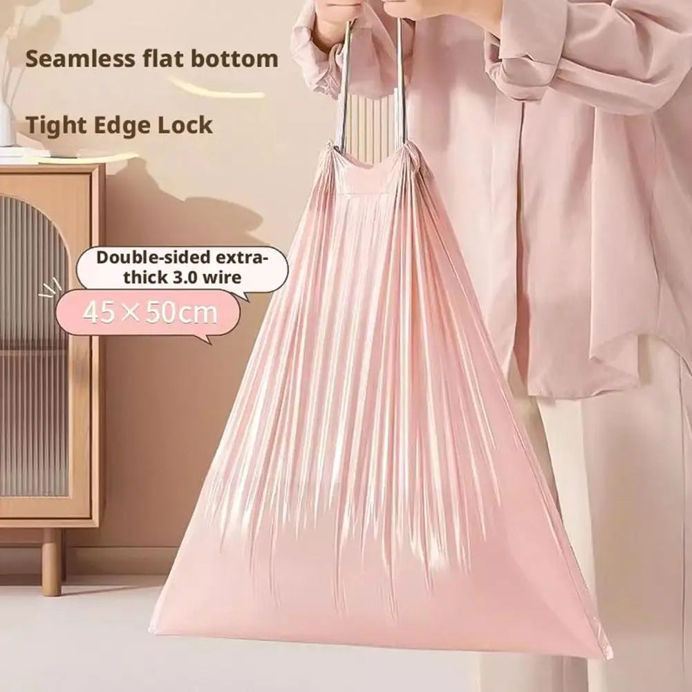 100PCS/Roll Drawstring Trash Bags Tear-Free,Leakproof,Heavy Duty,Strong Garbage Can Liners for Home Household Use