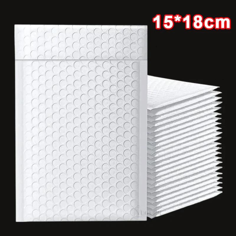 60/10Pcs White Bubble Envelopes Bag Adhesive Waterproof Foam Self Seal Packaging Bags With Bubble Mailing Bag Organizer Supplies