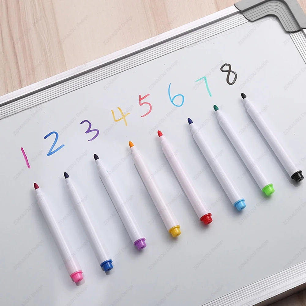 1-48Pcs Magnetic Erasable Whiteboard Pen Color Options Numbering Stationery Office Teaching Supplies for Blackboard Student Note