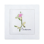 New Embroidered Herb Cocktail Napkin, Pure Linen, Lavender, Rosemary, Mint，Sage，Natural, Elegant, Tea Napkin, 15x15cm,