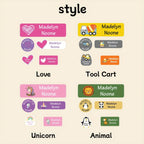 Custom Name Labels 121PCS 2 Sheets Personalized Stickers for Clothes, Lunch Boxes, Bottles, Kids School Supplies, Camp, Daycare