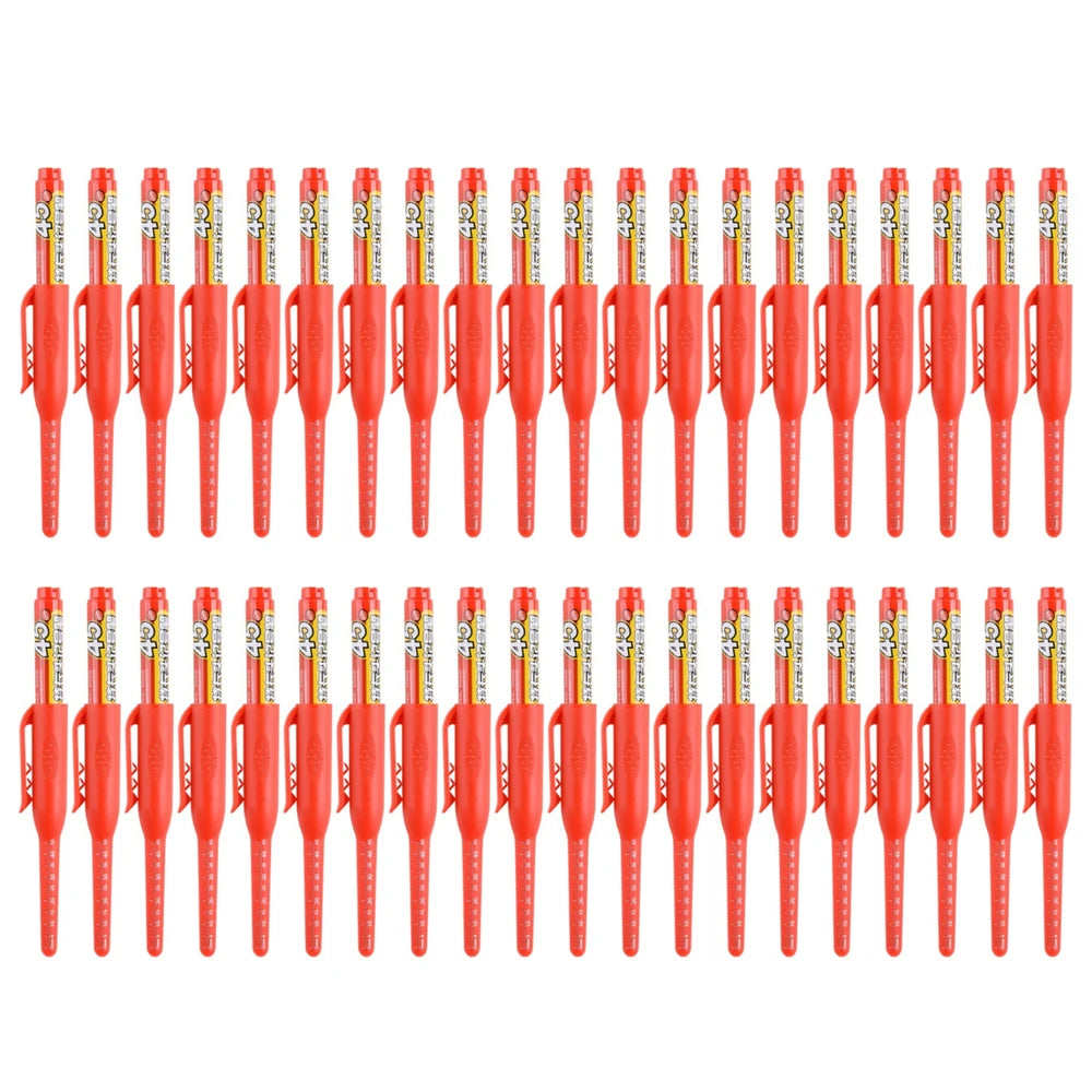 4-40Pcs White/Black/Blue/Red 45mm Deep Hole Marker Pens Long Nib Head Carpenter Pen Waterproof for Measuring Woodworking Office