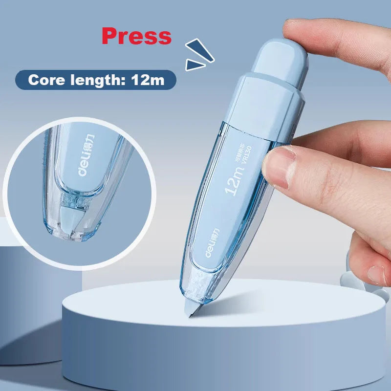 Press Correction Tape Set 5mm*12m Large Capacity Refill Replacement Stationery School Office Supplies Pen Style Correction Tape