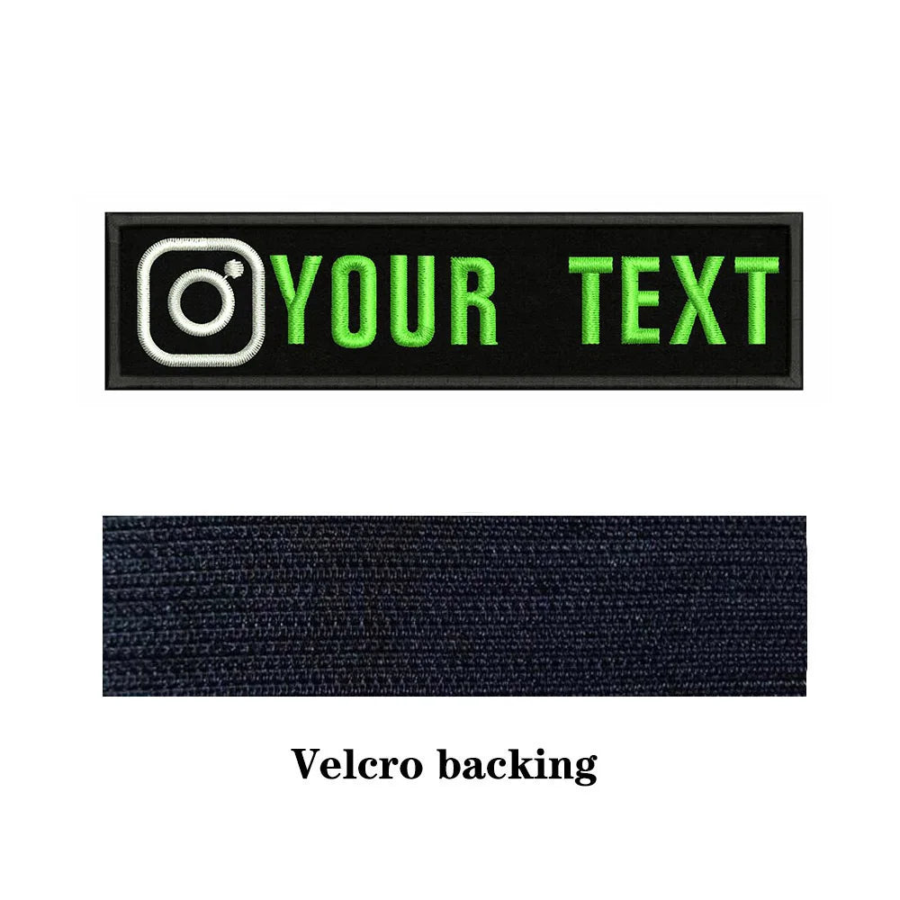 Instagram Logo 10X2.5cm Embroidery Custom Name Text Patch Stripes Badge Iron On Or  Patches
