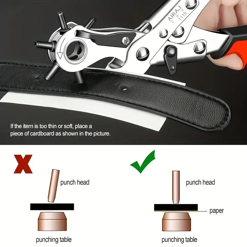 Leather Hole Punch Leather Tools Multifunctional Ordinary Carbon Steel Belt Puncher Punching Tool Belt Hole Puncher Crafts Tool