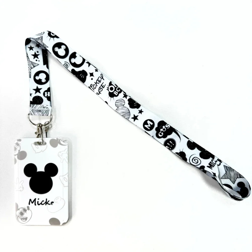 Disney's Credential Holder Mickey Mouse Lanyard Bear Phone Rope ID Card Badge Holder Princess Neck Strap Cartoon Keychain Gift