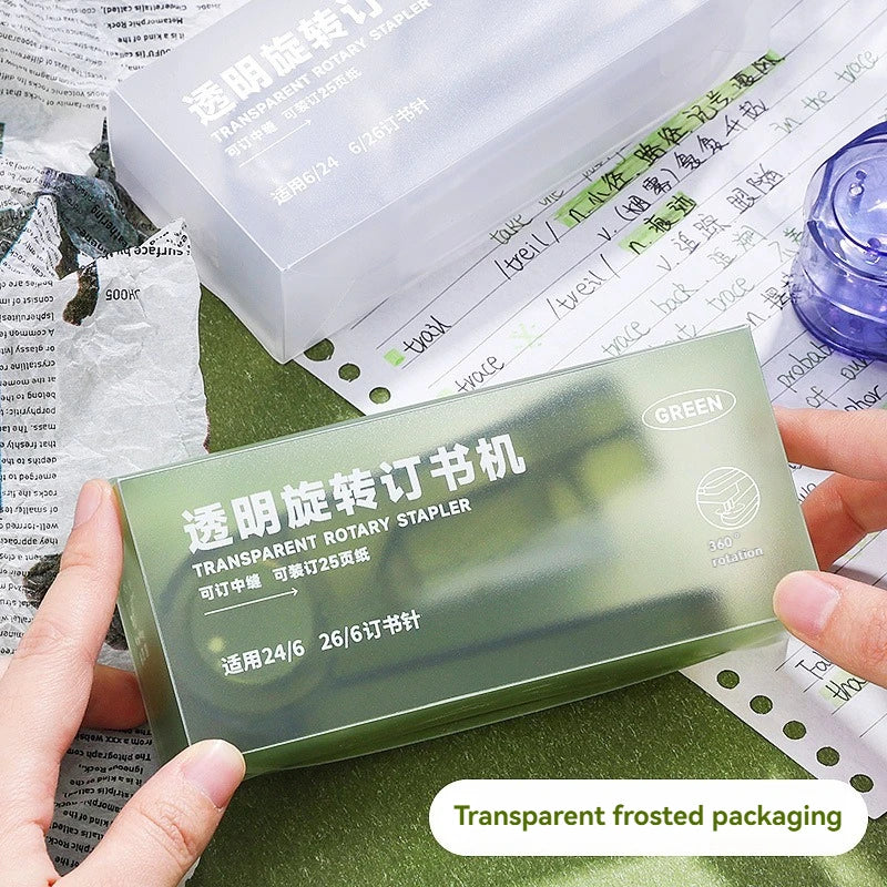 Acrylic Transparent Stapler 360-Degree Rotating Multifunctional Powerful Long Stapler for School And Office Use