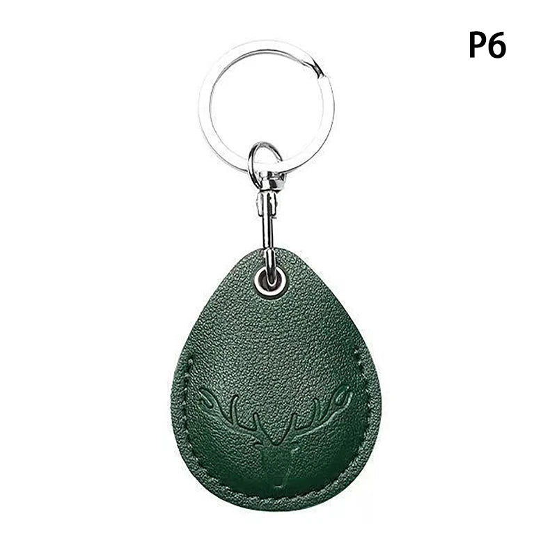 Access Card Case Leather Card Holder Keychain Key Ring Door Lock Access Tags ID Card Case Keychain Access Card Bag