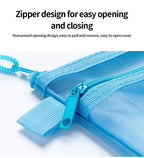 Nylon Mesh File Bag A4 A5 A6 Transparent Zipper Test Paper Information Bag Office Student Pen Bag Subject Bag Puzzle Storage Bag
