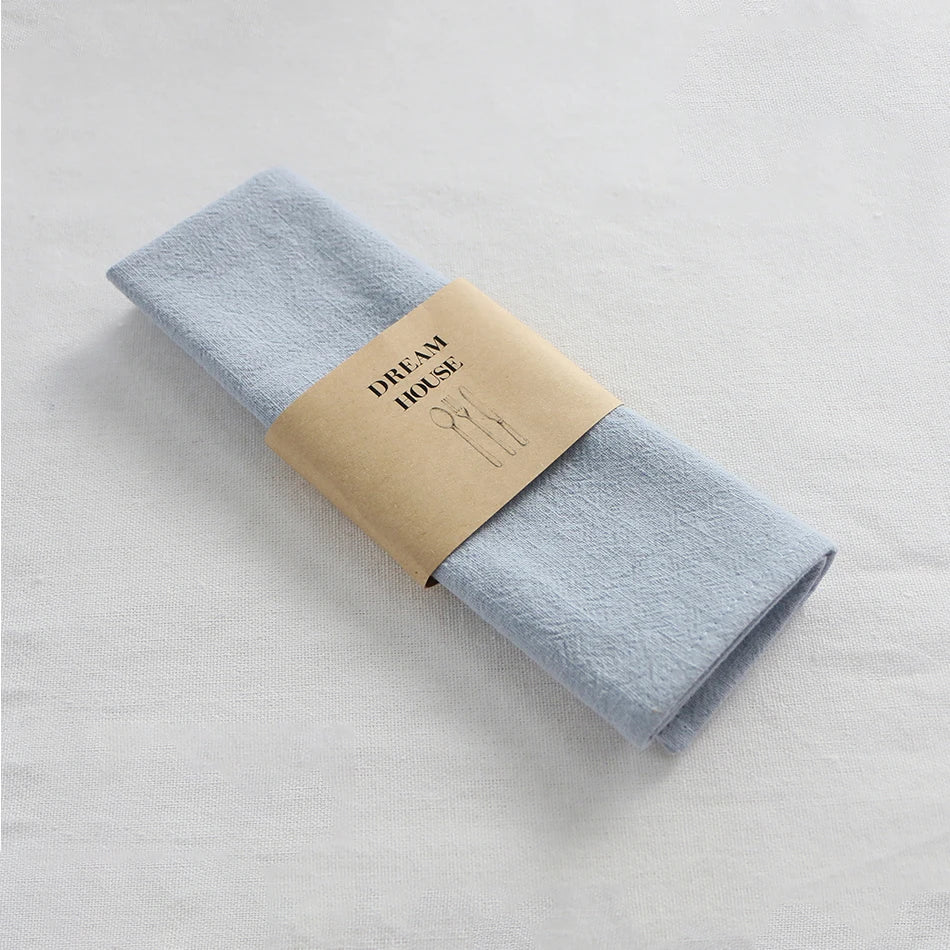 1PC Thicken Cotton Linen Colorful Cloth Napkins,Reusable Fabric Placemat,for Kitchen Dining Hotel Restaurant Serving Table Decor