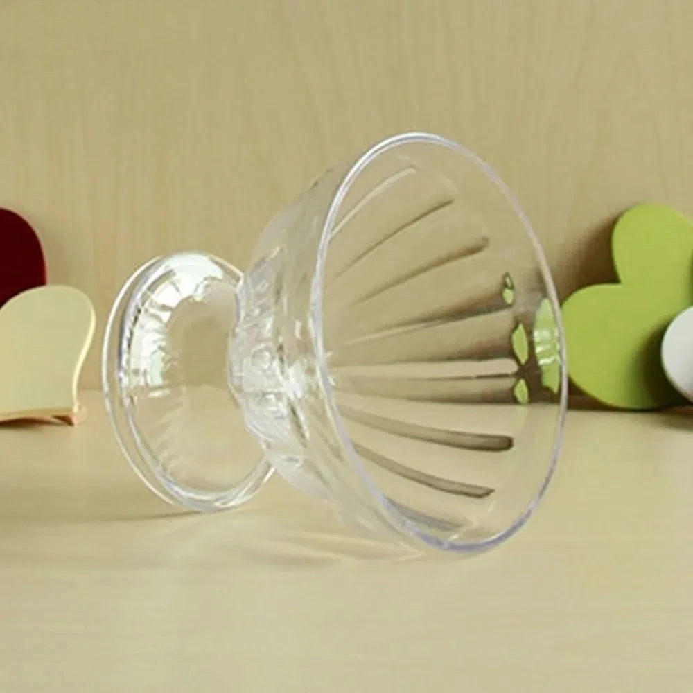 Durable Clear Ice Cream Dessert Cups 250ML Transparent Red Wine Goblet Small Plastic Yogurt Pudding Cup Party Supplies