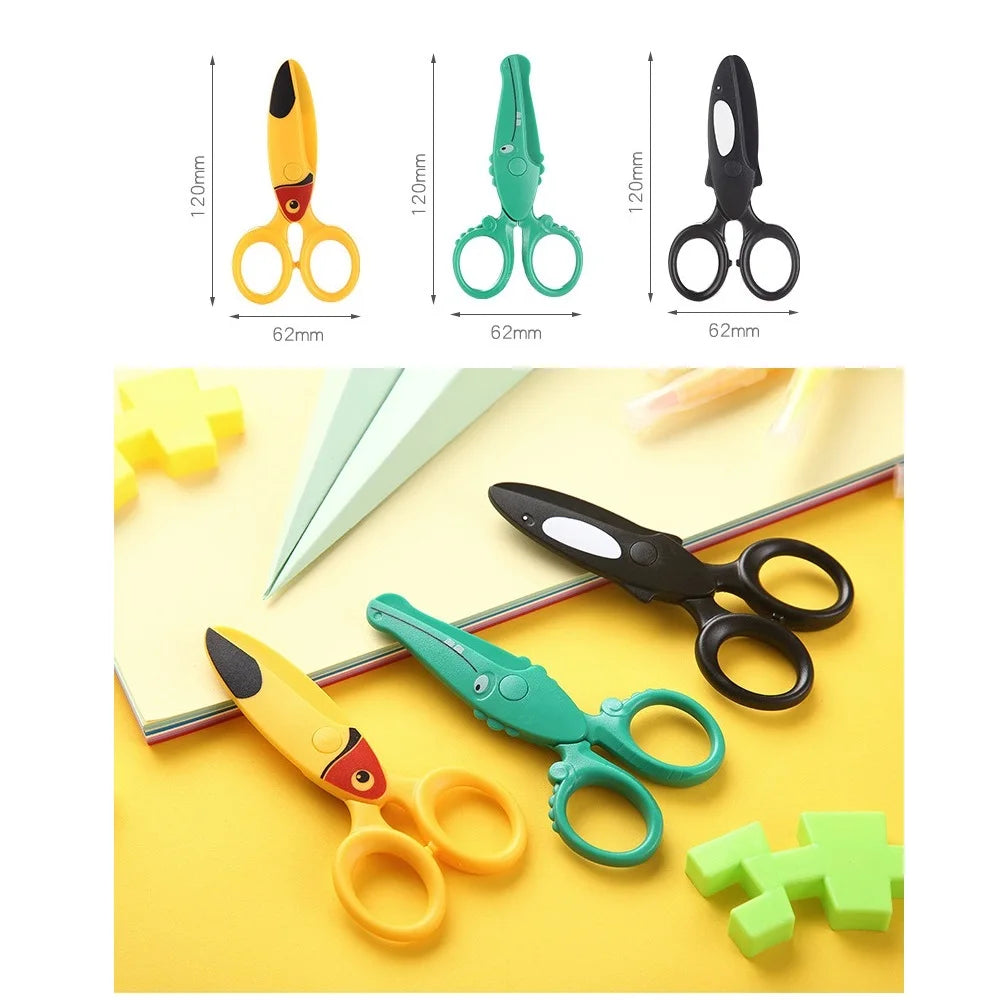 1pcs Kids Safety Scissor Cute Cartoon Plastic Knife Cutter for Children DIY Paper Handwork Office School Student F7231