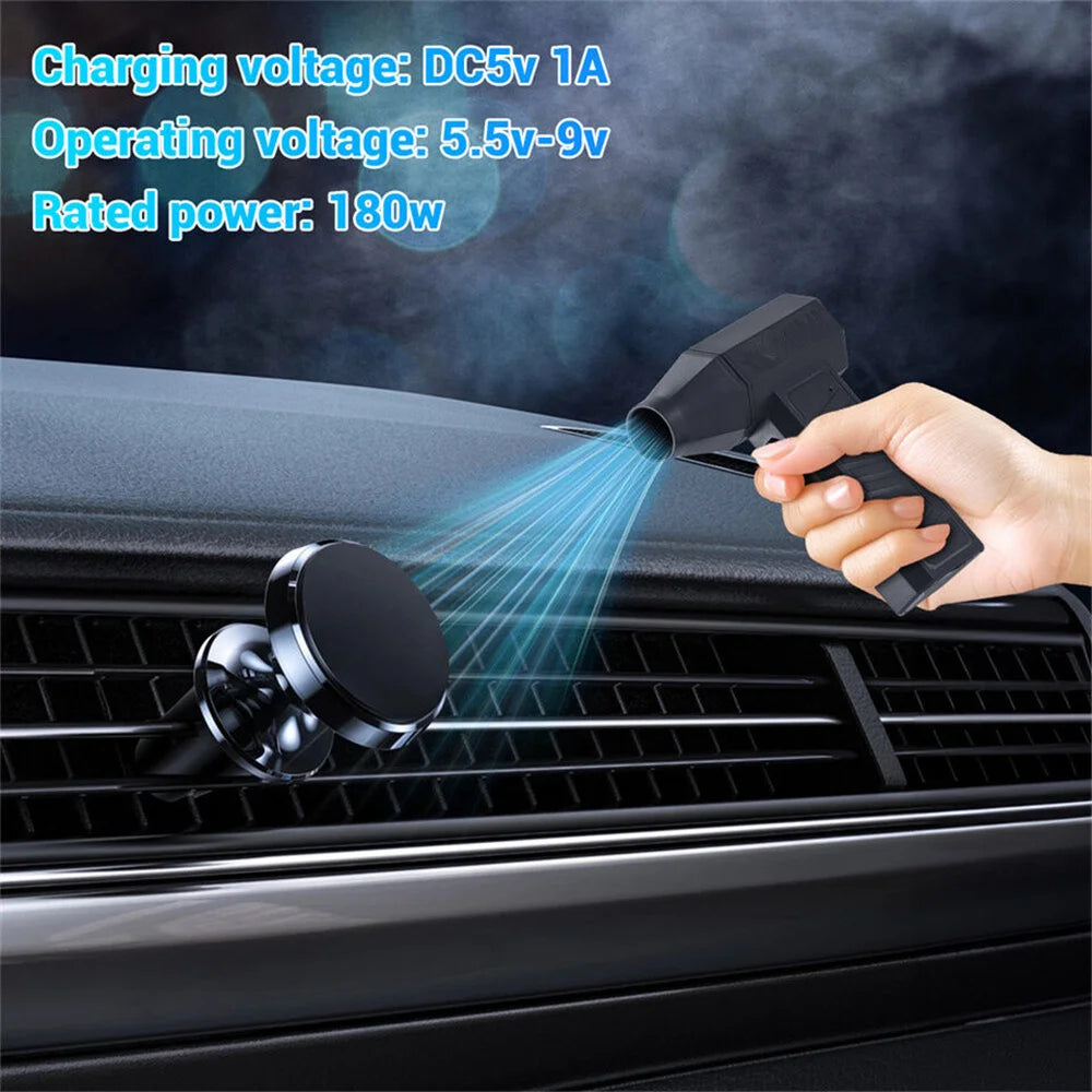 130000RPM Mini Fan Electric Air Duster Adjustable Wind Speed Portable Fan Violent Blower Rechargeable Car Cleaning