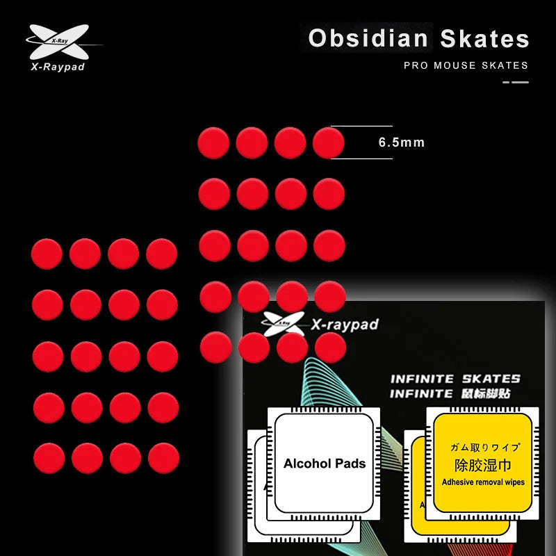 X-raypad Obsidian Control DIY Universal Dots Mouse Skates Universal 0.8mm PTFE Dots for cloth and glass mousepad