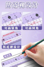 Ruler 8-piece Set Student-specific Compass Measuring Angle Ruler Triangle Ruler Ruler  Full Set of Ruler Stationery Gift Package