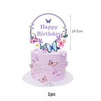 Butterfly Girls Birthday Party Disposable Tableware Fairy Pink Paper Plates Cups Napkin Tablecloth Birthday Party Decorations