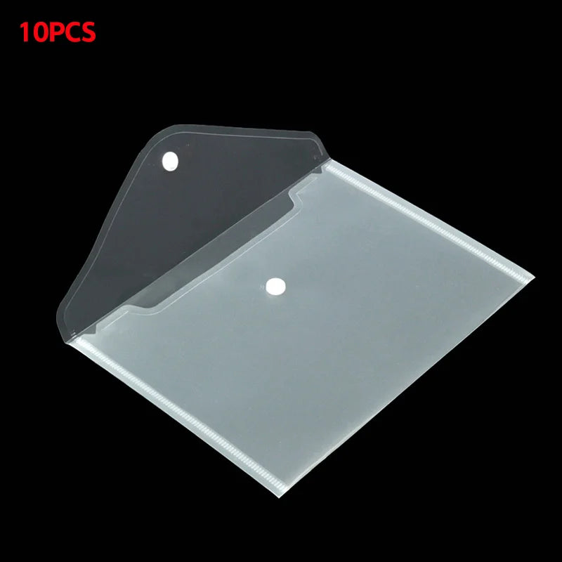 A5 Folder Bag Transparent Plastic Water Resistant File Holder File Paper Office Supplies Documents Protectors