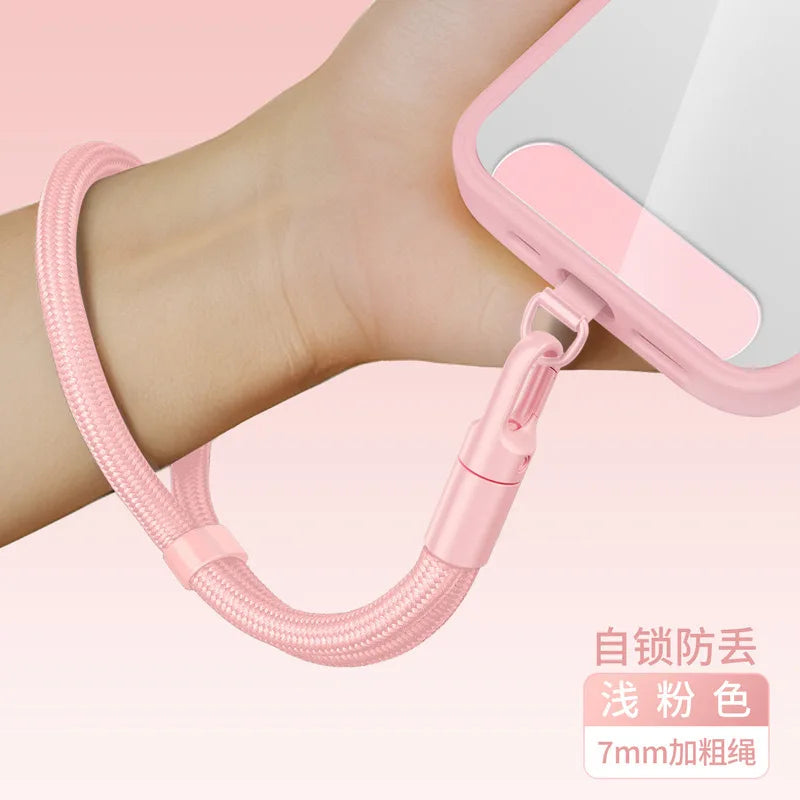 1pc Universal Adjustable Mobile Phone Lanyard Short Wrist Strap with Self-locking Anti-drop Design Durable Polyester Phone Strap
